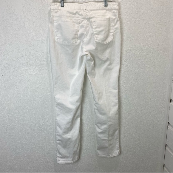 Eileen Fisher Straight Leg Organic Cotton White Jeans - Picture 8 of 9